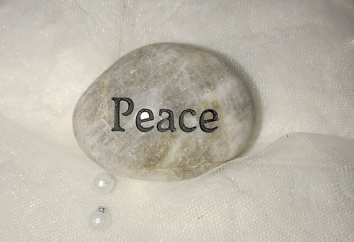 Etched Inspirational River Rock Peace