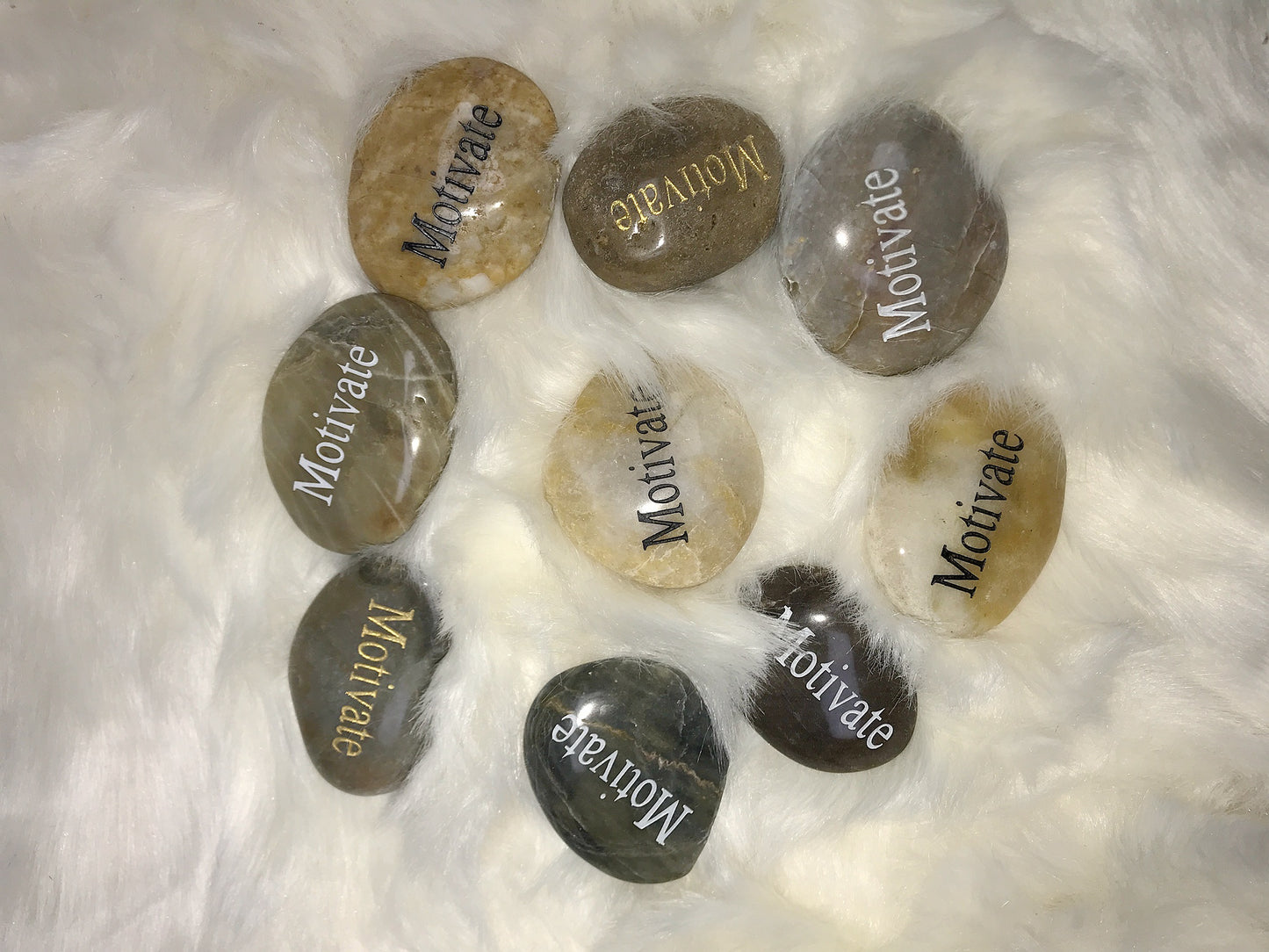 Etched Inspirational River Rock Motivate