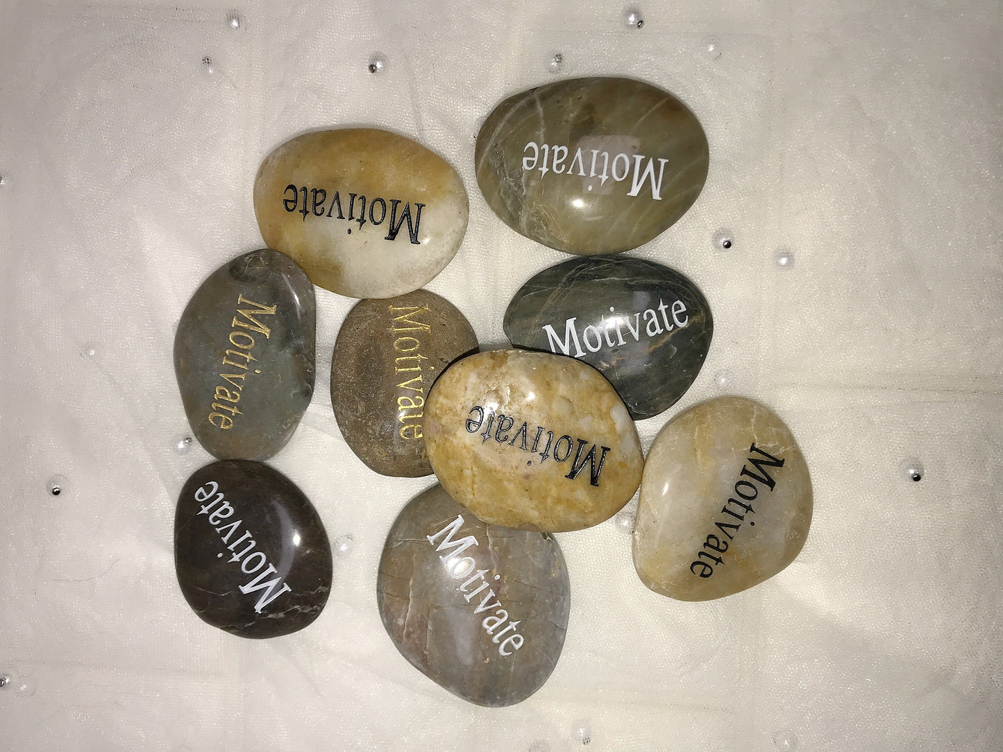 Etched Inspirational River Rock Motivate