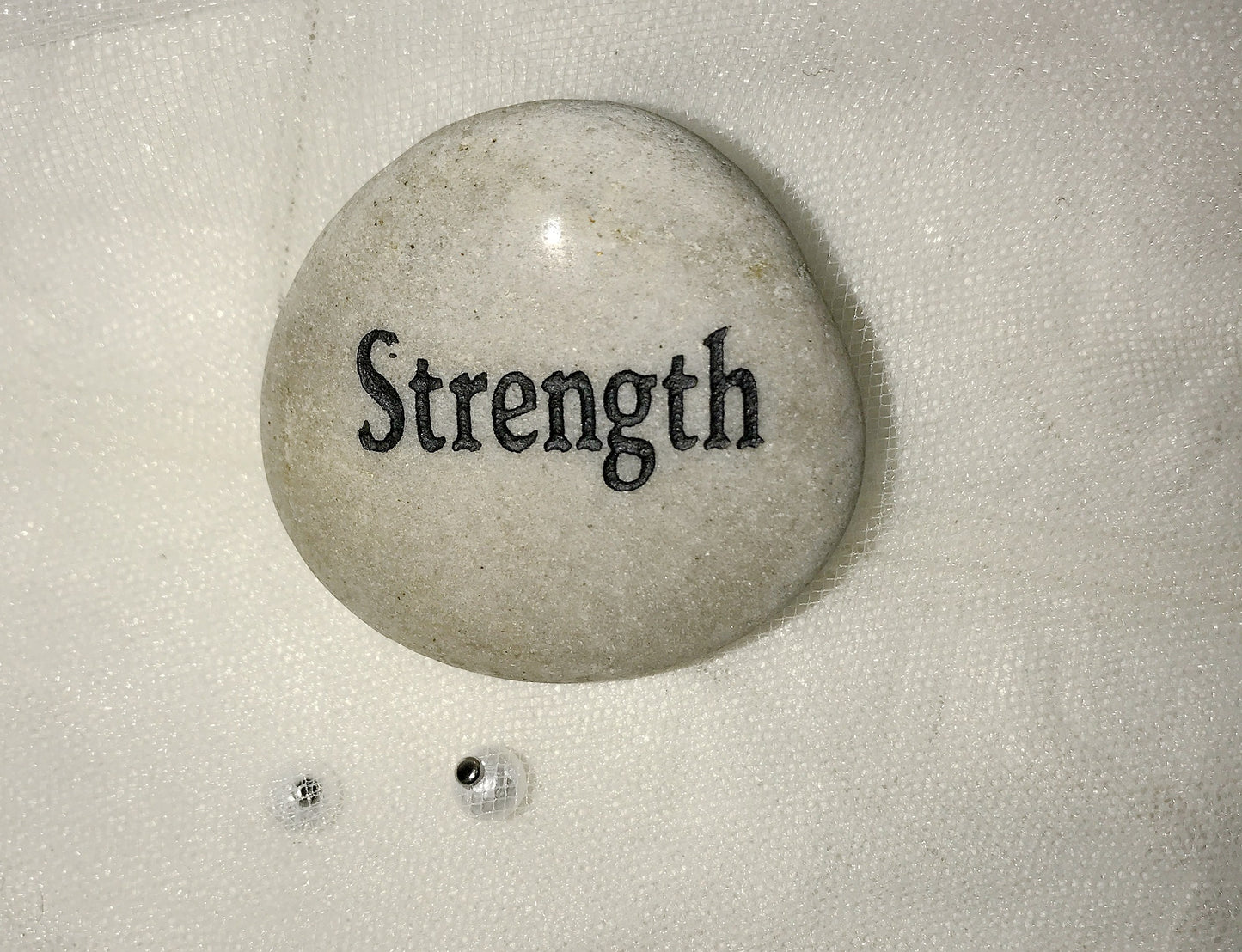 Etched Inspirational River Rock Strength