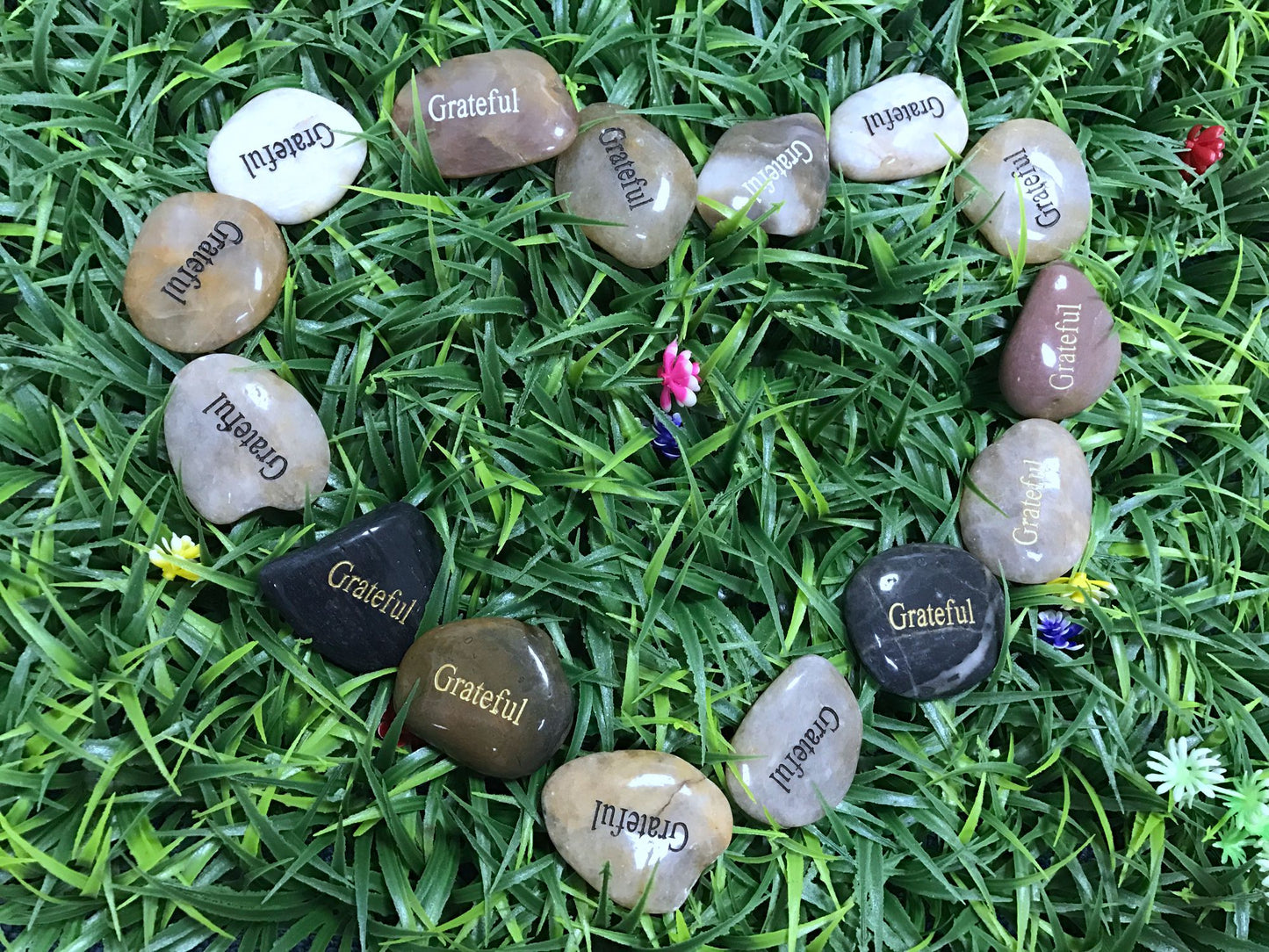 Etched Inspirational River Rock Grateful