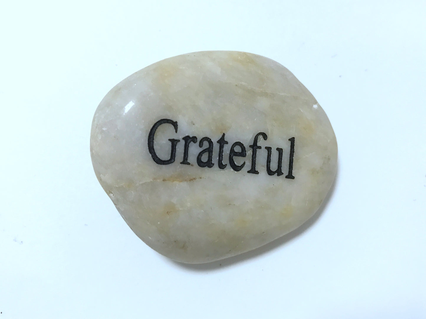 Etched Inspirational River Rock Grateful