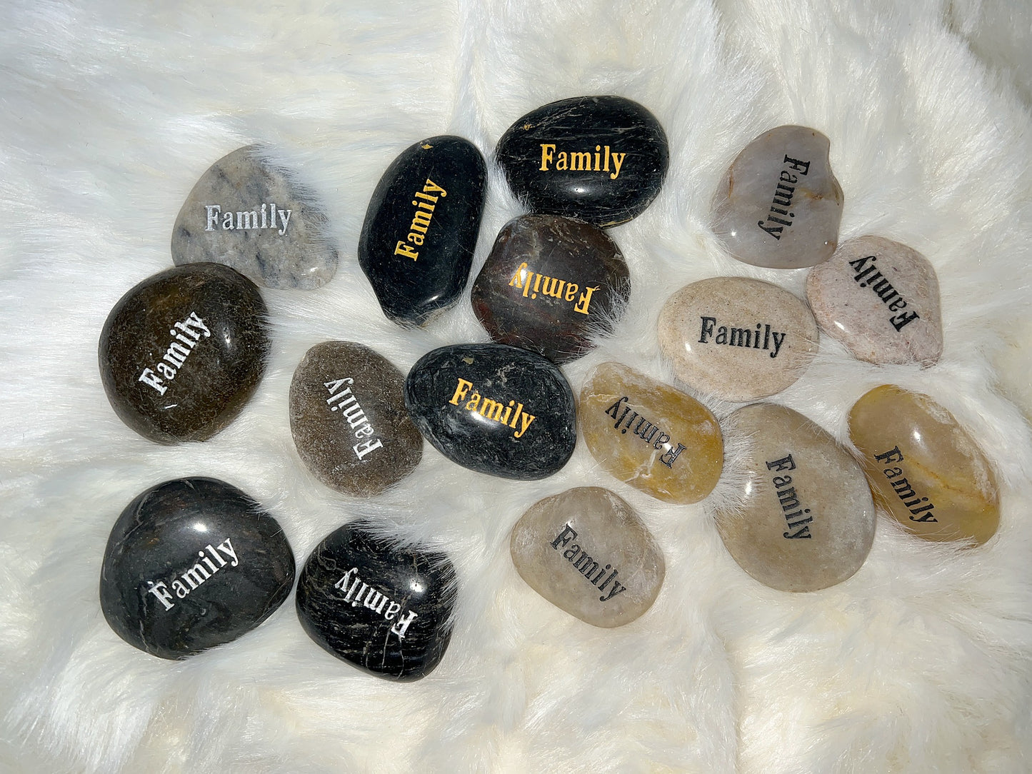 Etched Inspirational River Rock Family