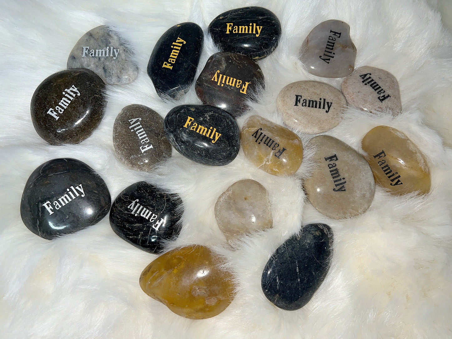 Etched Inspirational River Rock Family