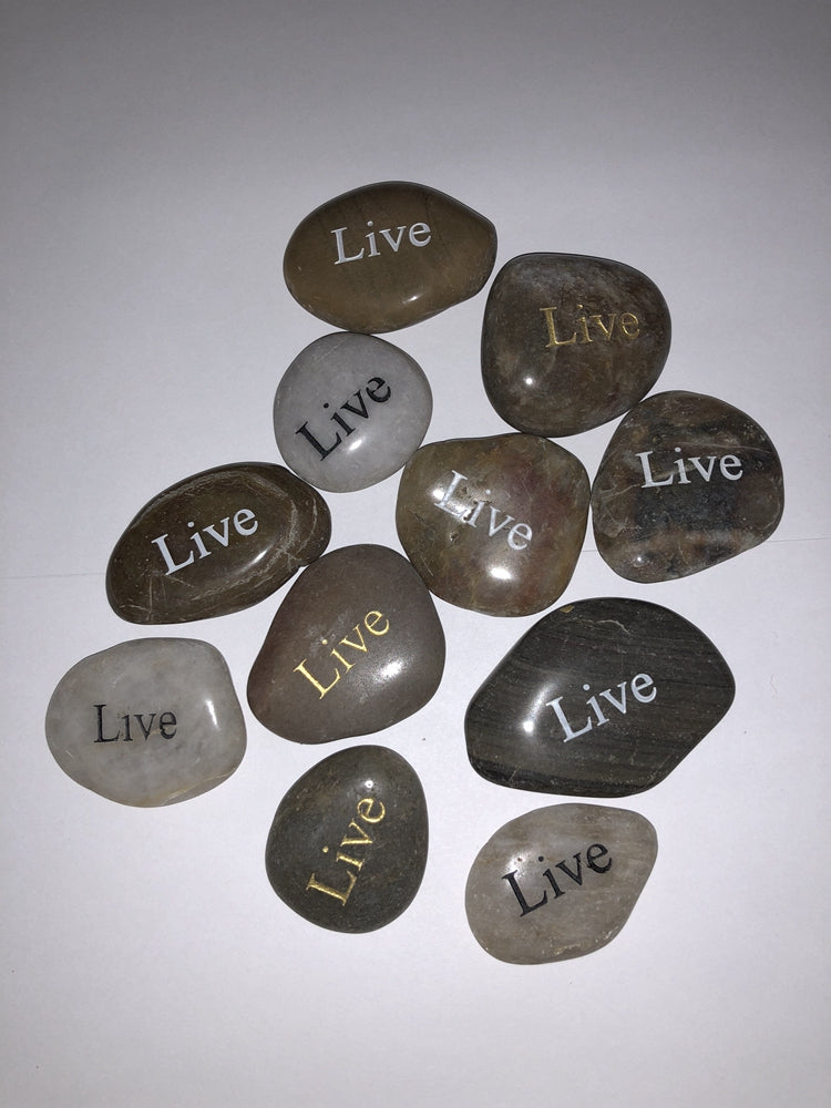 Etched Inspirational River Rock Live