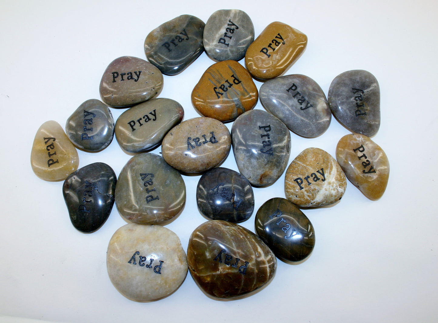 Etched Inspirational River Rock Pray