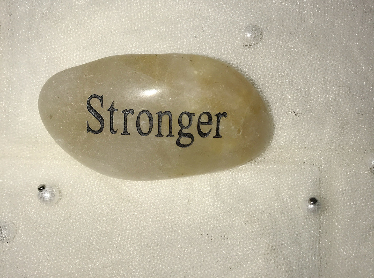 Etched Inspirational River Rock Stronger