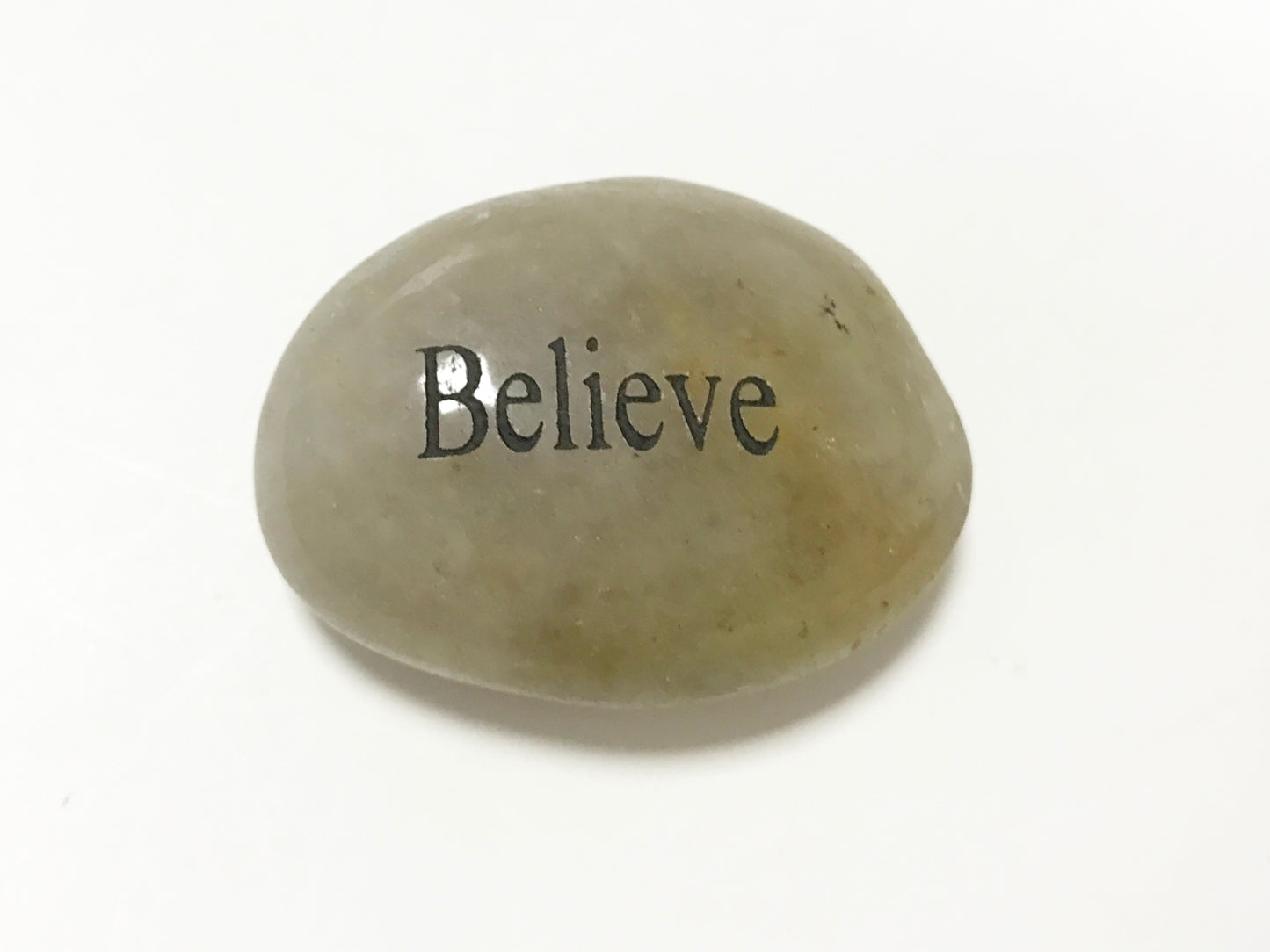 Etched Inspirational River Rock Believe