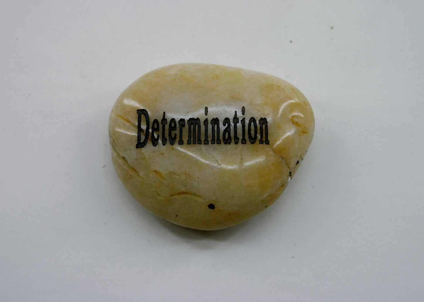 Etched Inspirational River Rock Determination