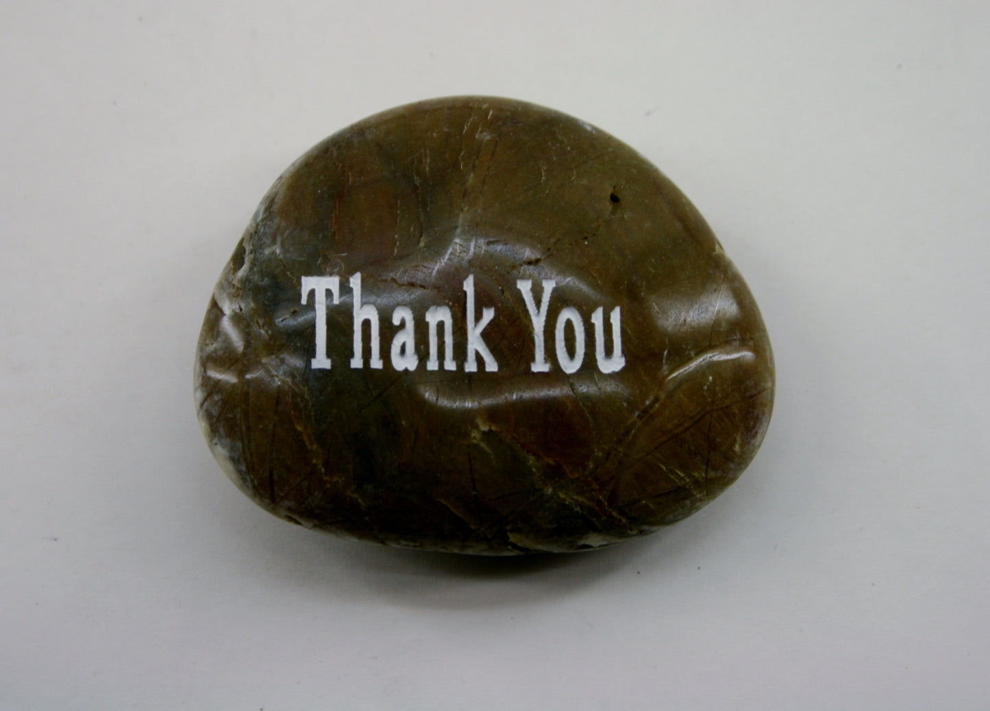 Etched Inspirational River Rock Thank You