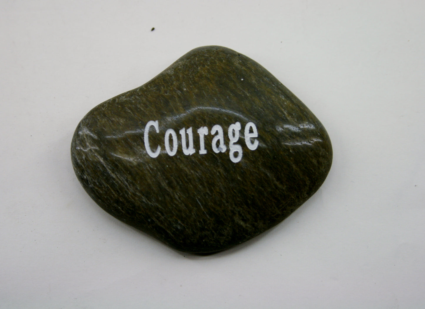 Etched Inspirational River Rock Courage