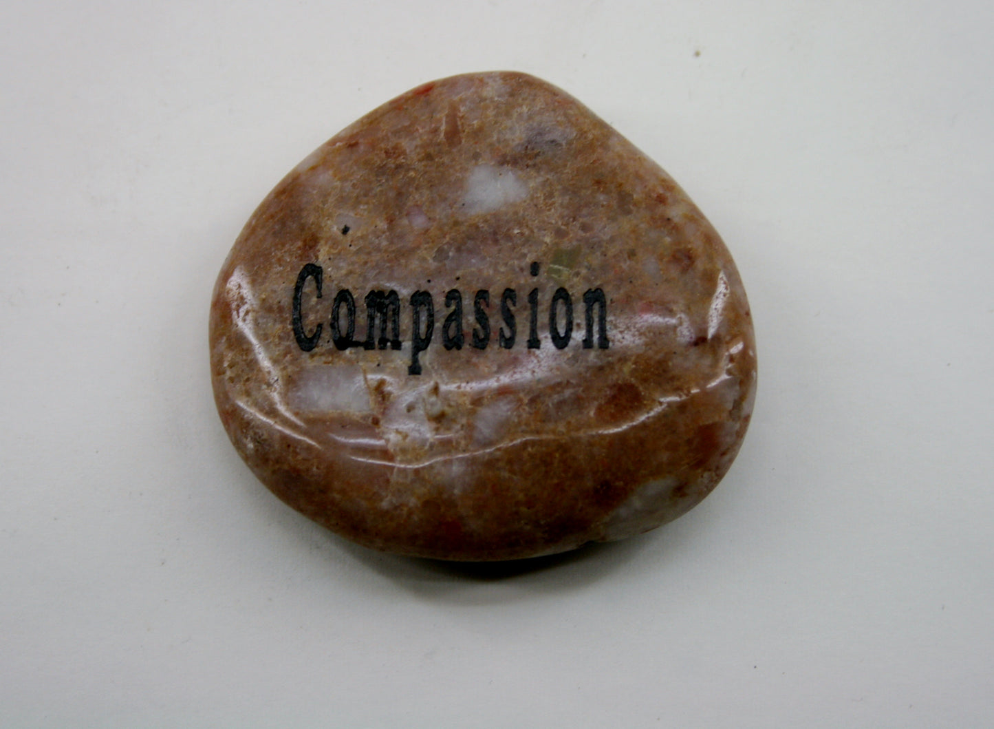 Etched Inspirational River Rock Compassion