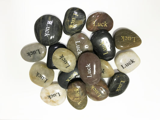 Etched Inspirational River Rock Luck