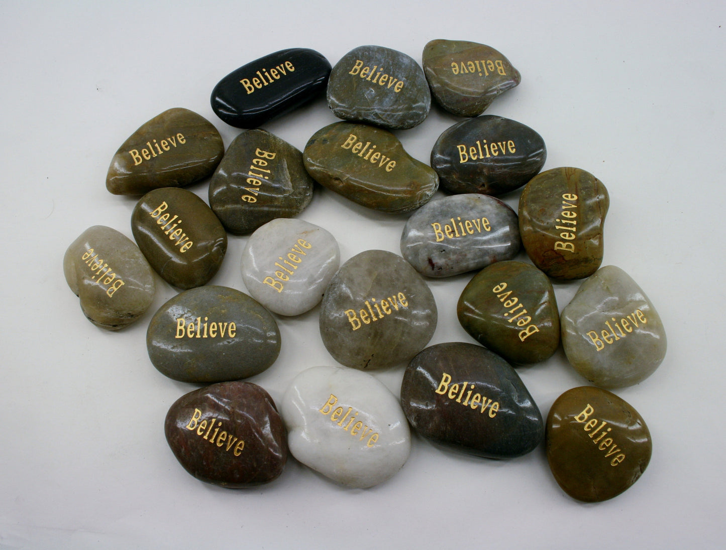 Etched Inspirational River Rock Believe