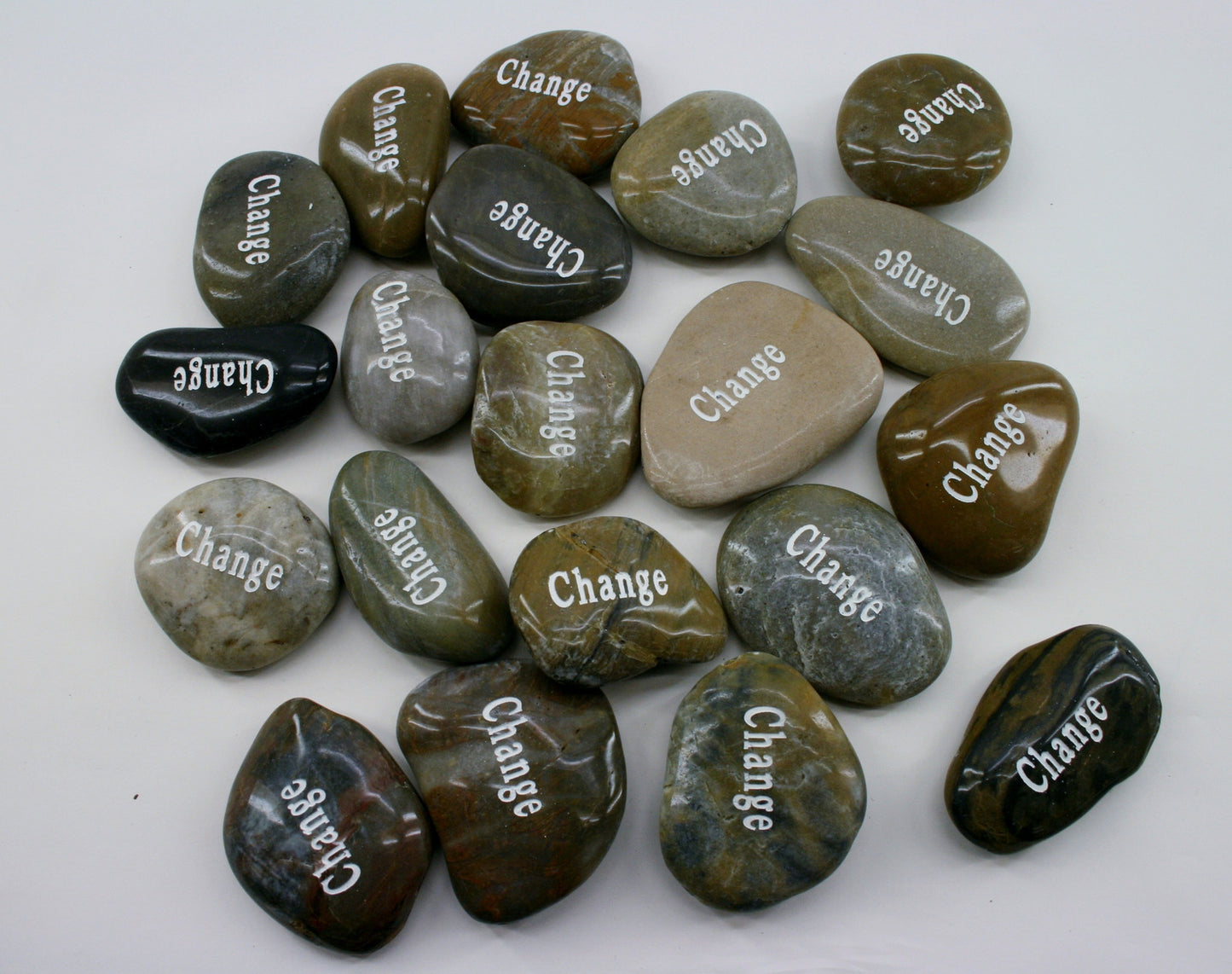 Etched Inspirational River Rock Change