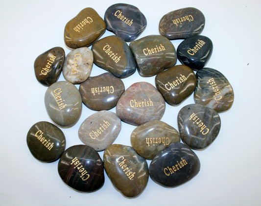 Etched Inspirational River Rock Cherish