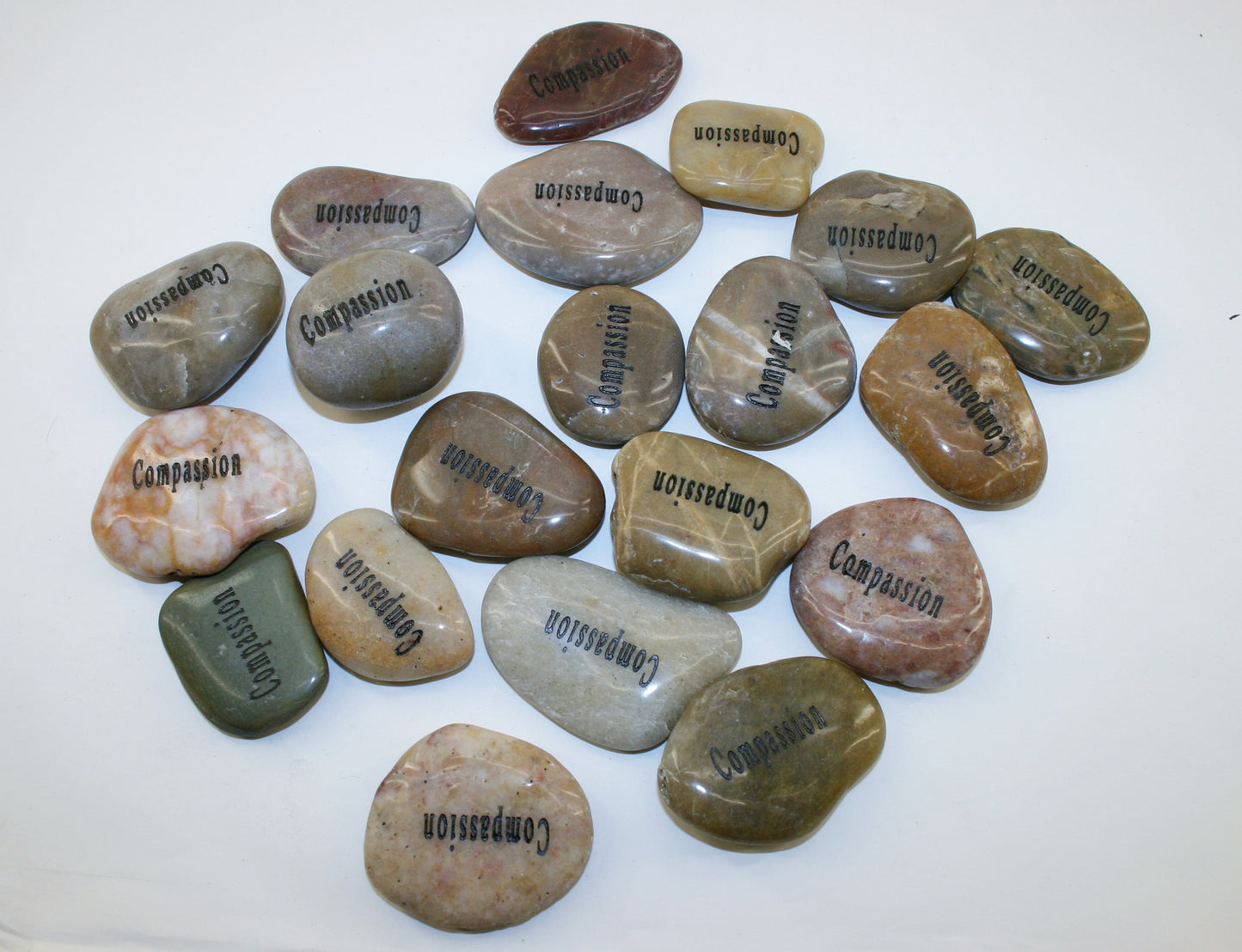 Etched Inspirational River Rock Compassion