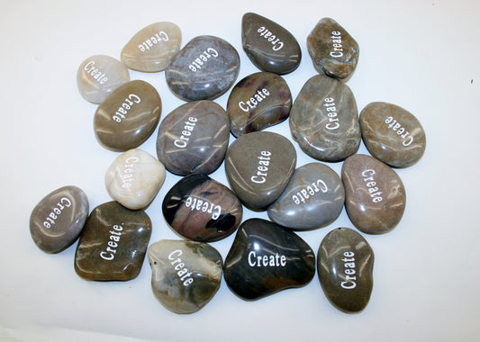 Etched Inspirational River Rock Create