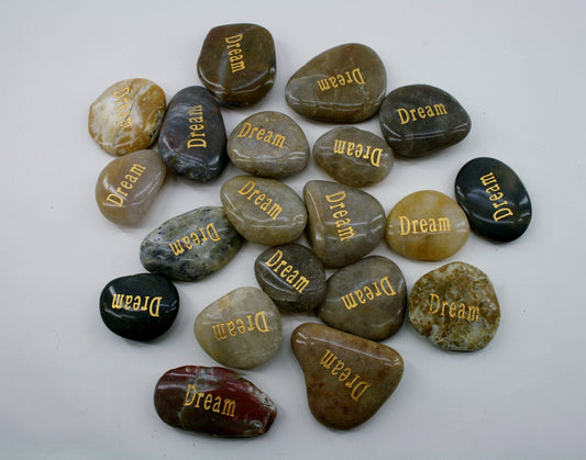 Etched Inspirational River Rock Dream