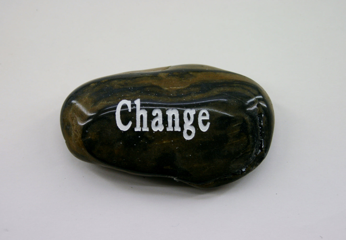 Etched Inspirational River Rock Change