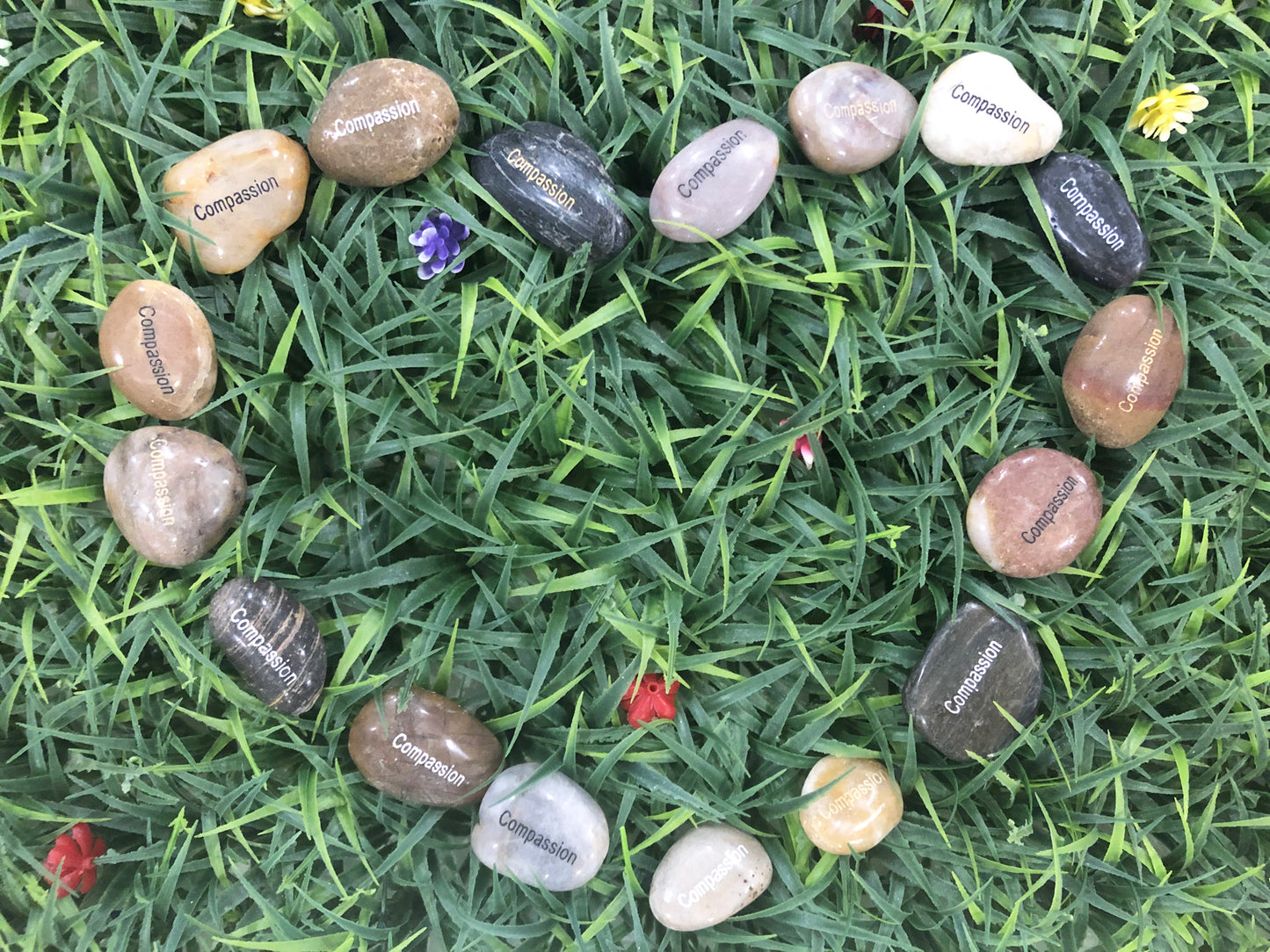 Etched Inspirational River Rock Compassion