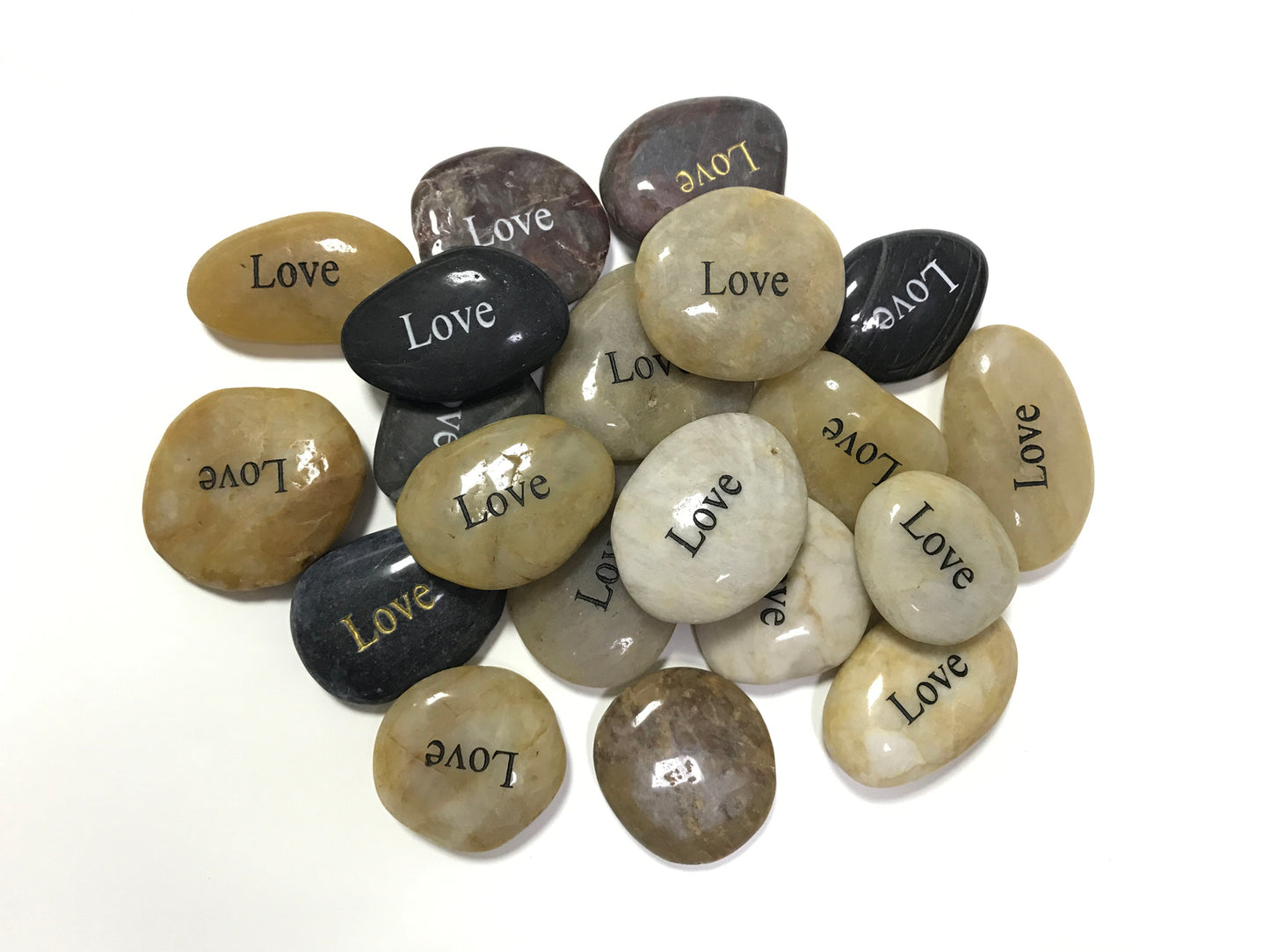 Etched Inspirational River Rock Love