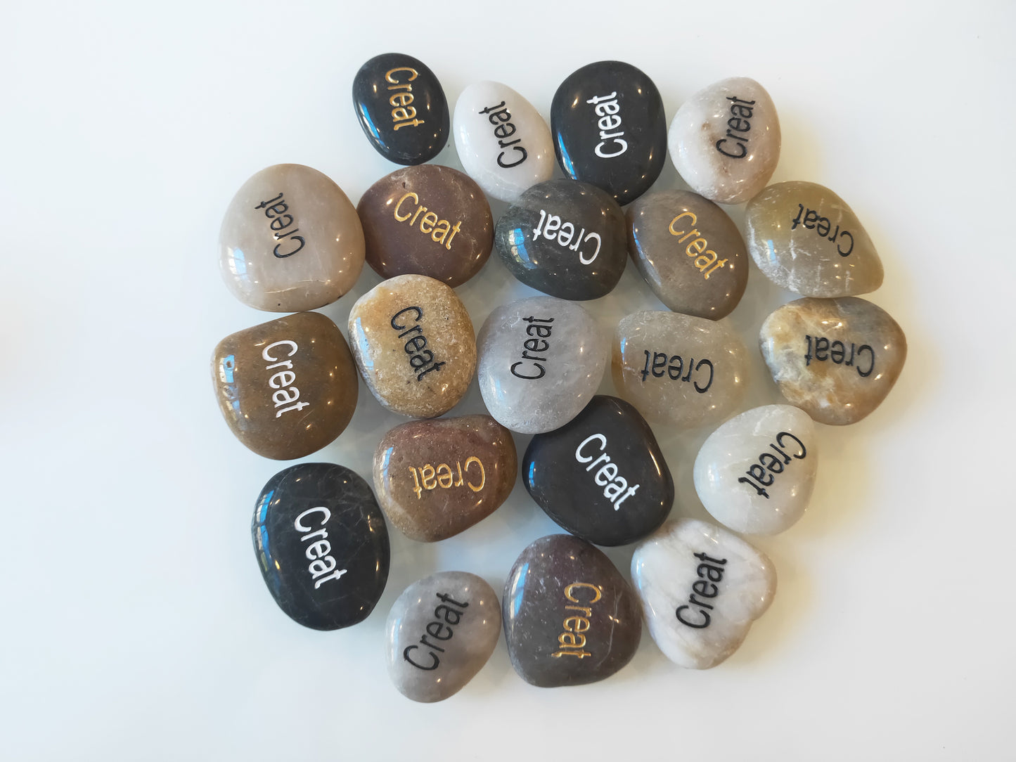 Etched Inspirational River Rock Create