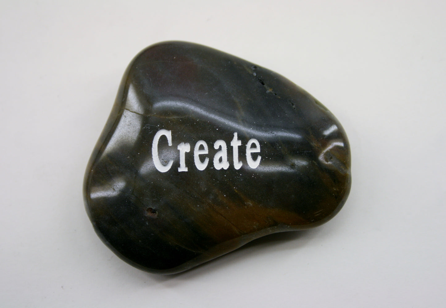 Etched Inspirational River Rock Create