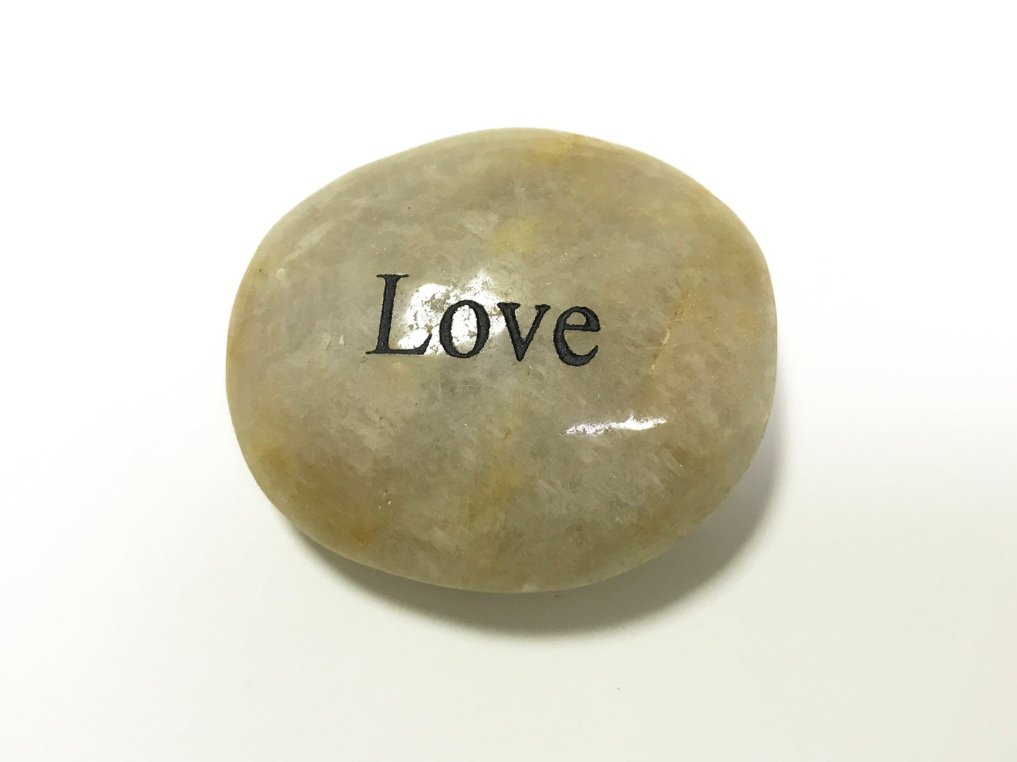 Etched Inspirational River Rock Love