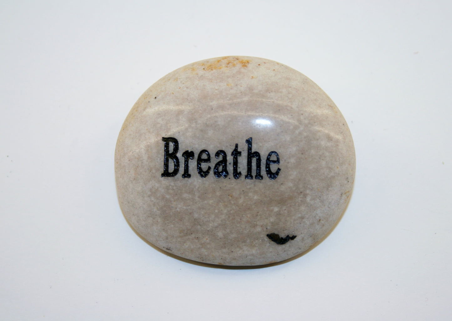 Etched Inspirational River Rock Breathe