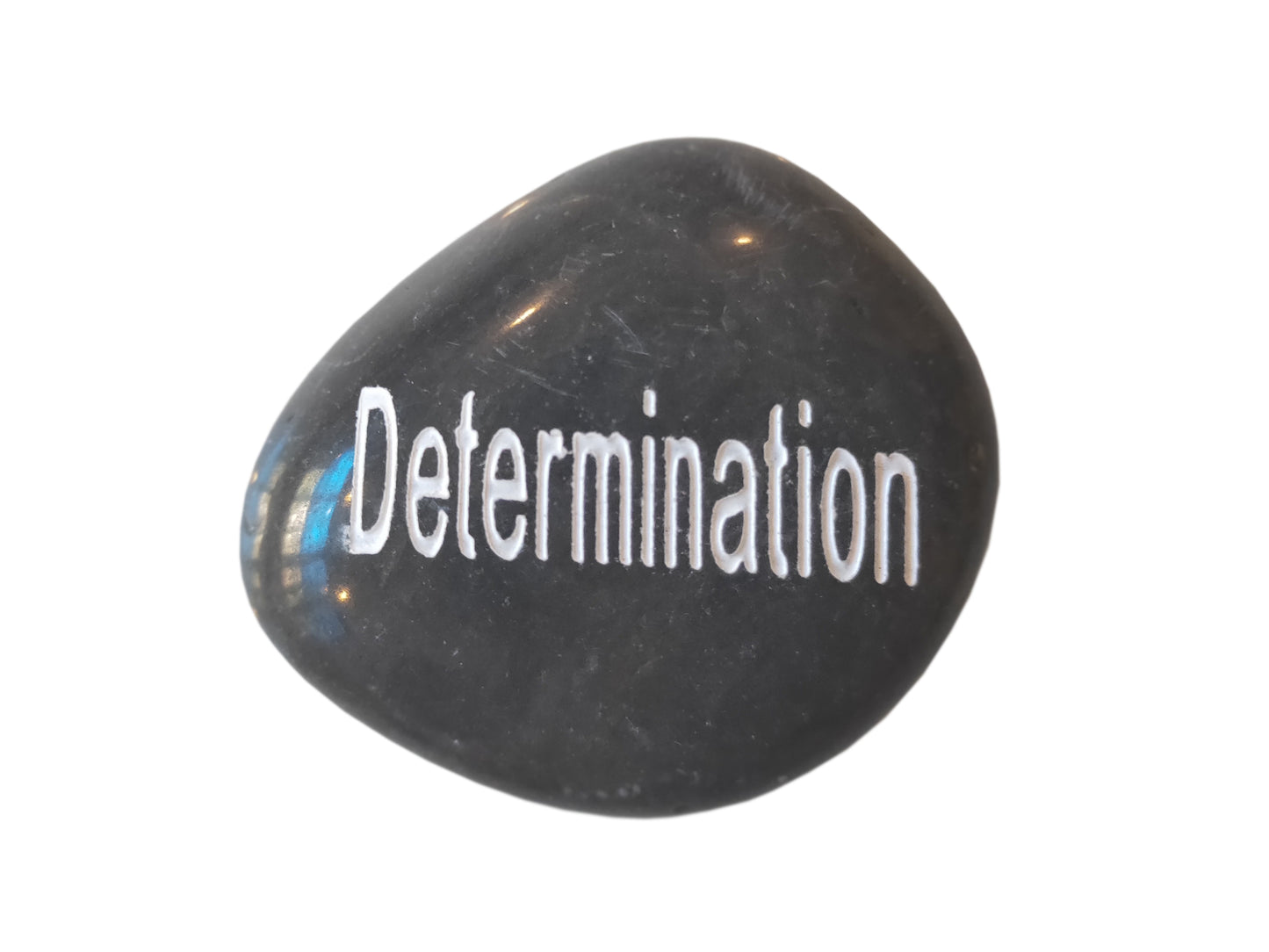 Etched Inspirational River Rock Determination