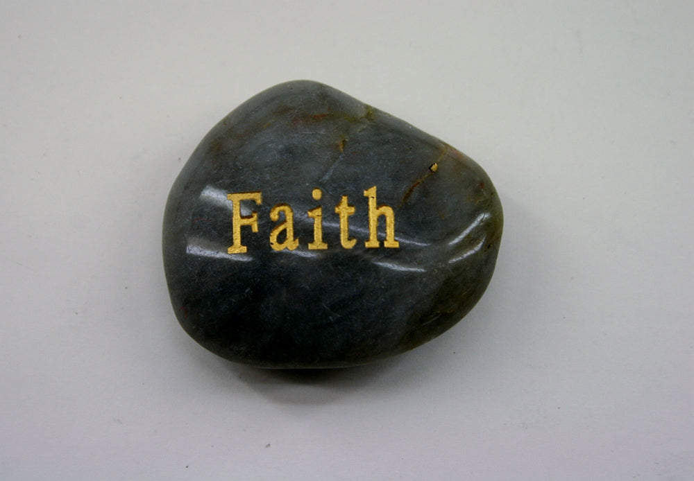 Etched Inspirational River Rock Faith