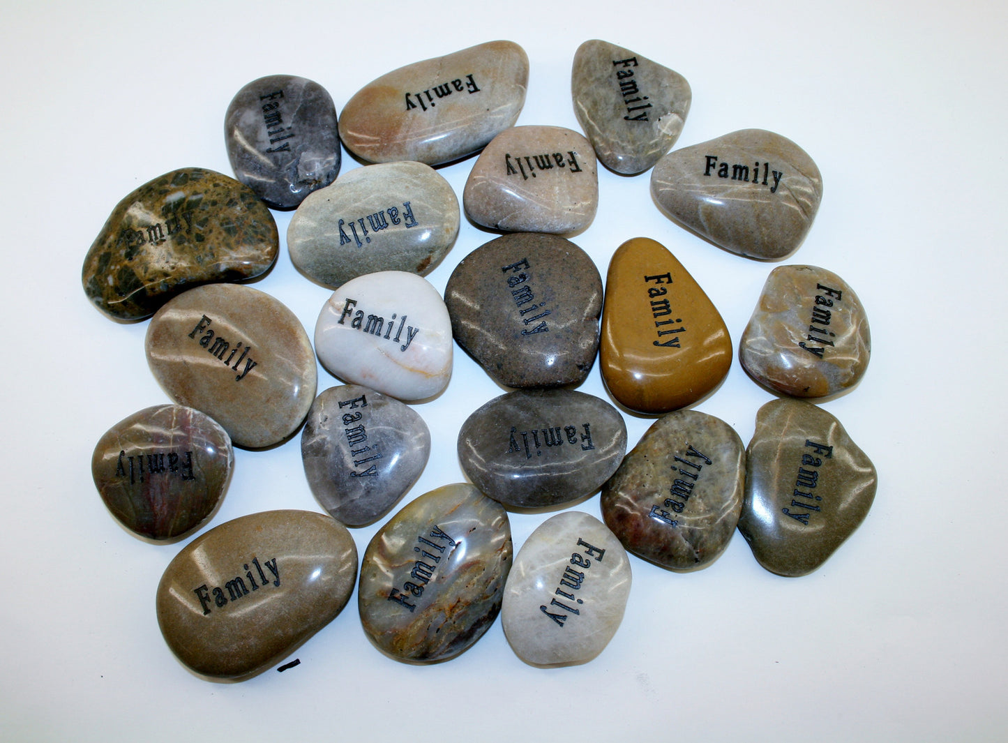 Etched Inspirational River Rock Family