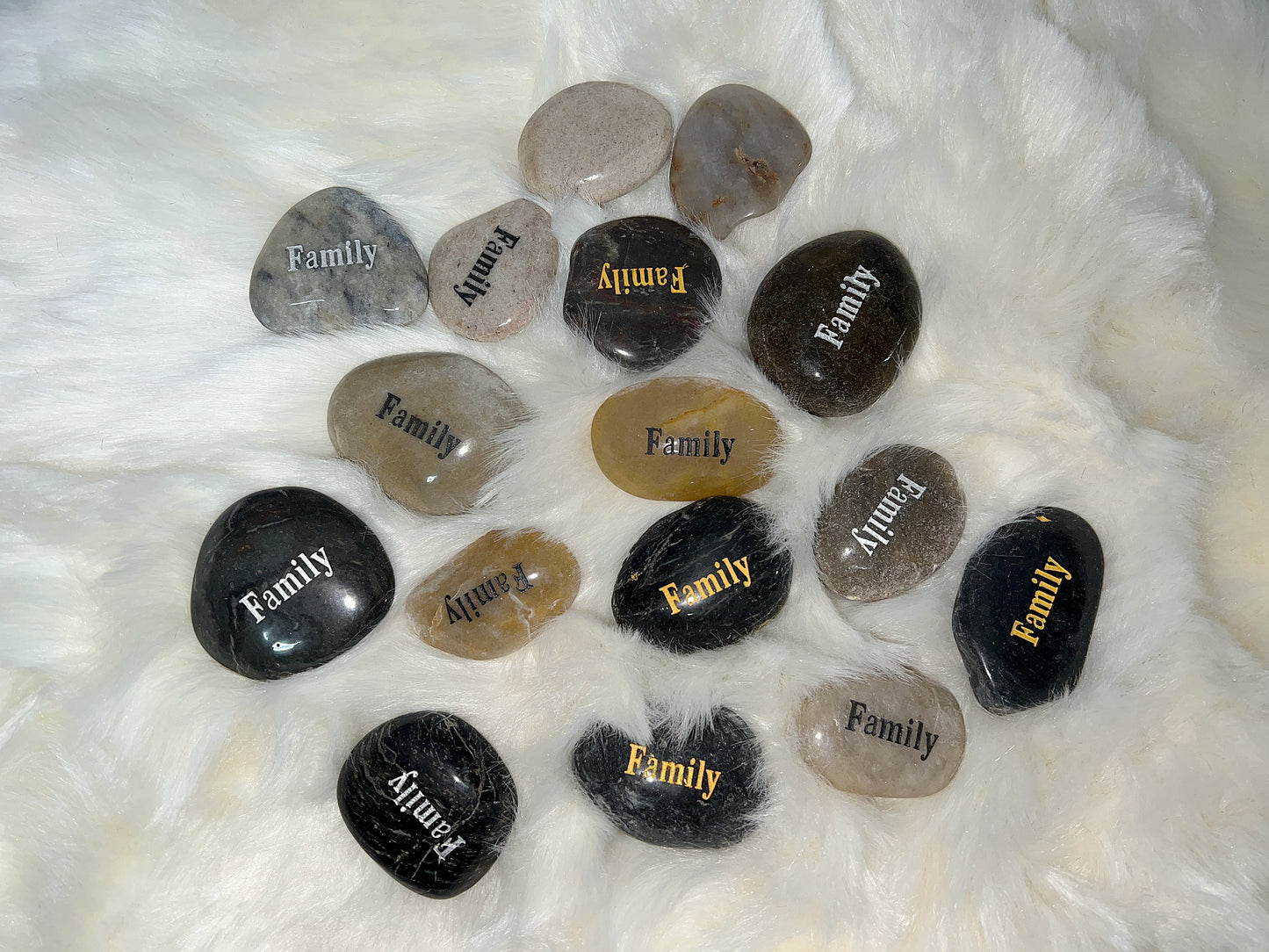 Etched Inspirational River Rock Family