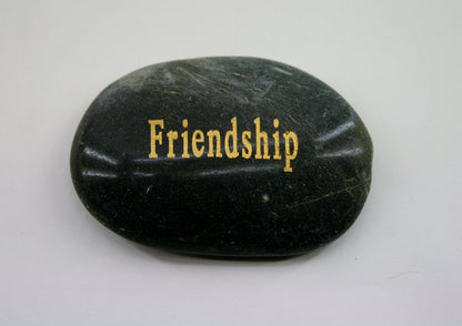 Etched Inspirational River Rock Friendship