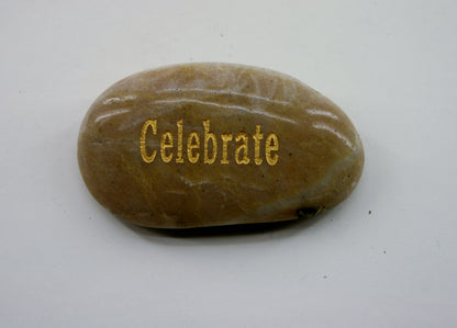 Etched Inspirational River Rock Celebrant