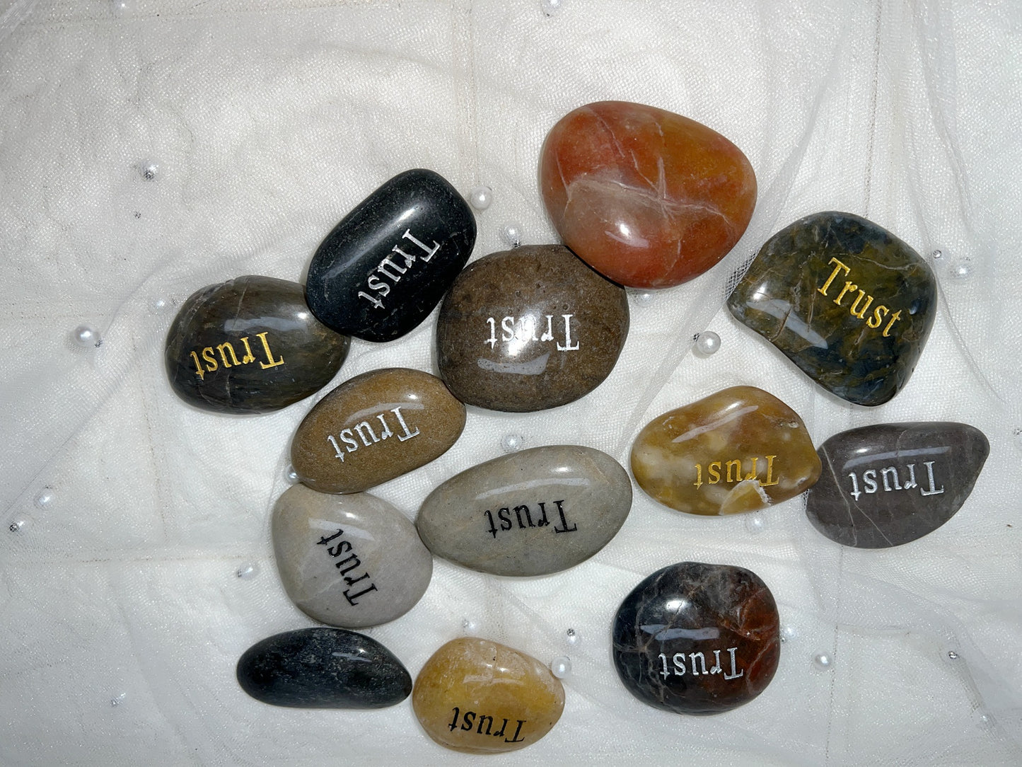 Etched Inspirational River Rock Trust