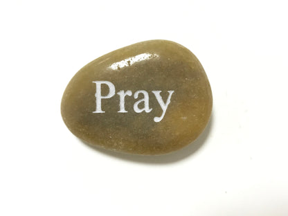 Etched Inspirational River Rock Pray