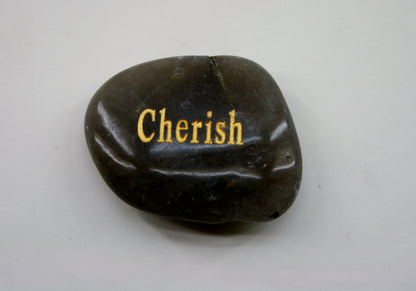 Etched Inspirational River Rock Cherish