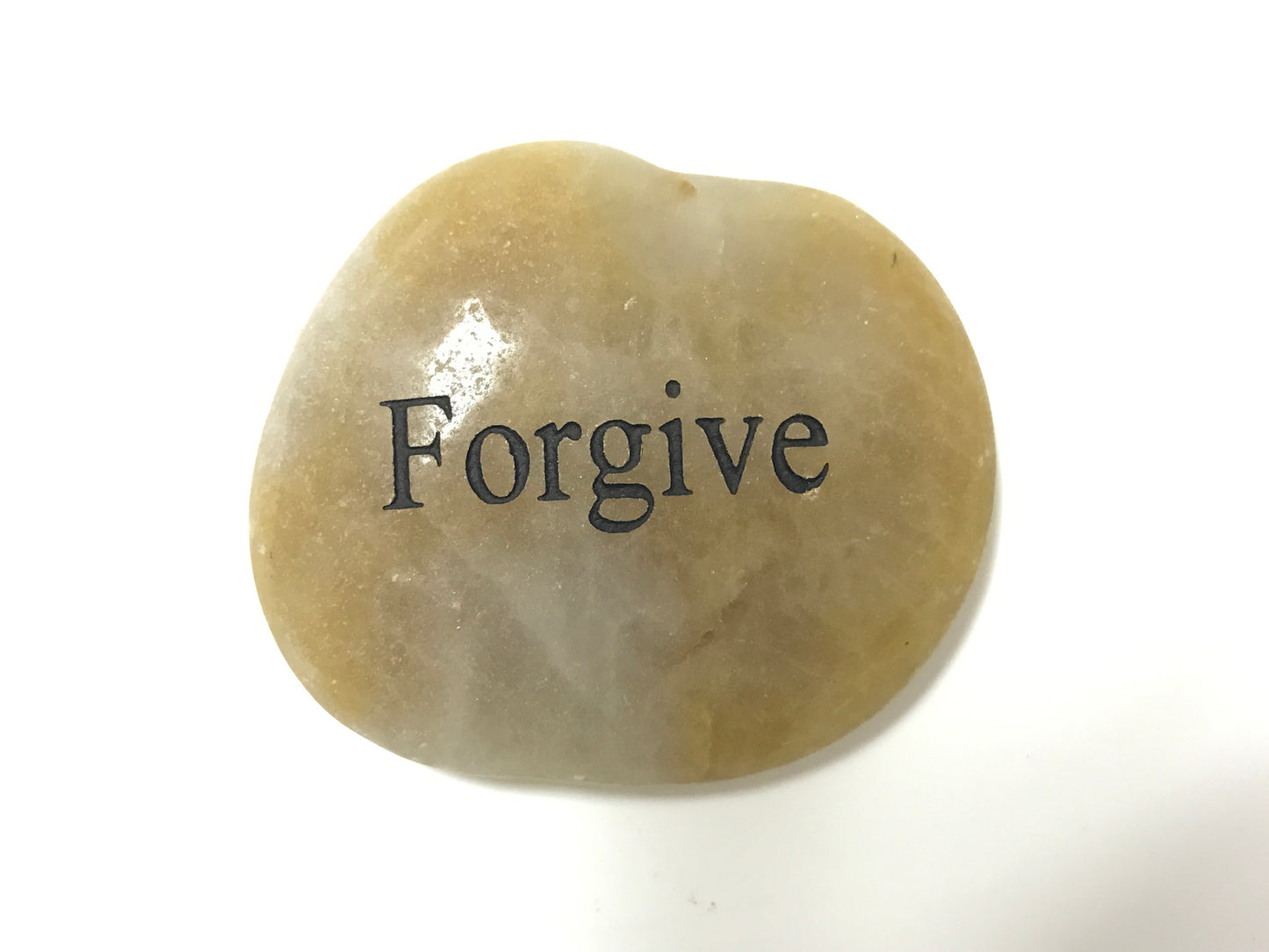 Etched Inspirational River Rock Forgive