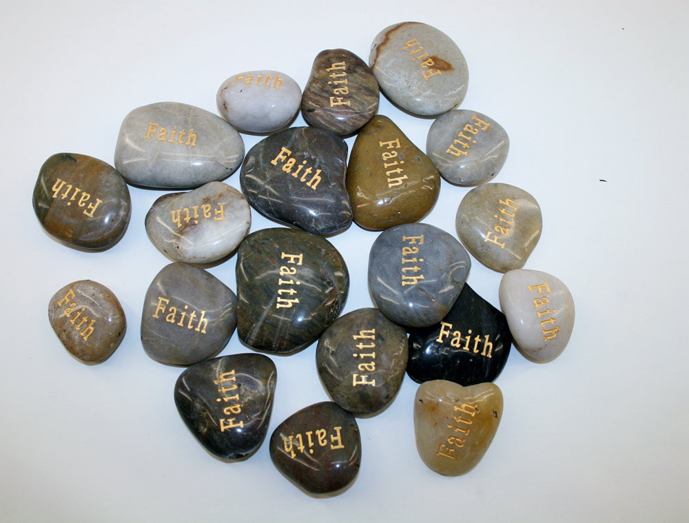 Etched Inspirational River Rock Faith