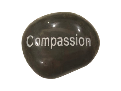 Etched Inspirational River Rock Compassion