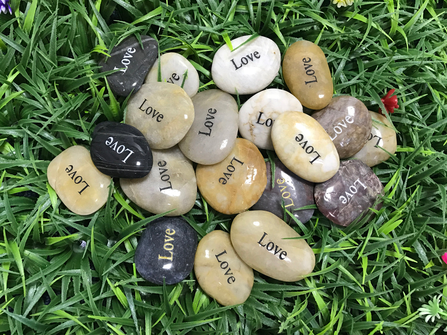 Etched Inspirational River Rock Love