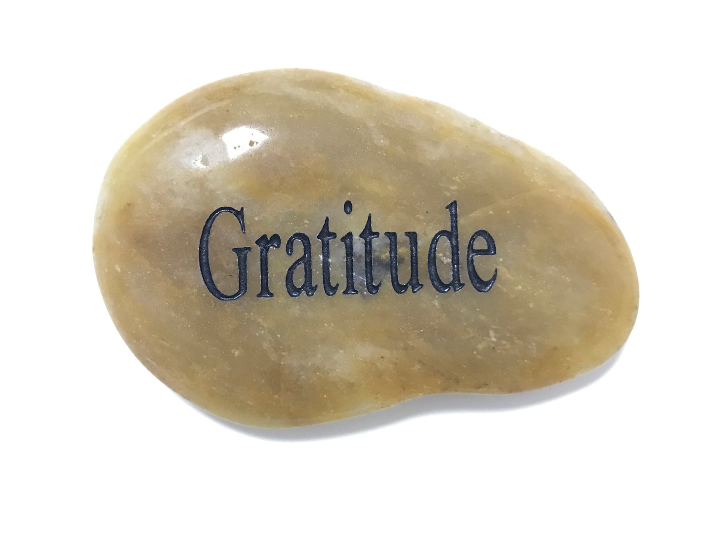 Etched Inspirational River Rock Gratitude