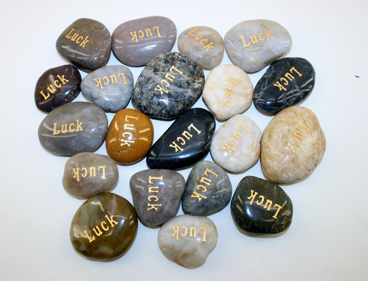 Etched Inspirational River Rock Luck