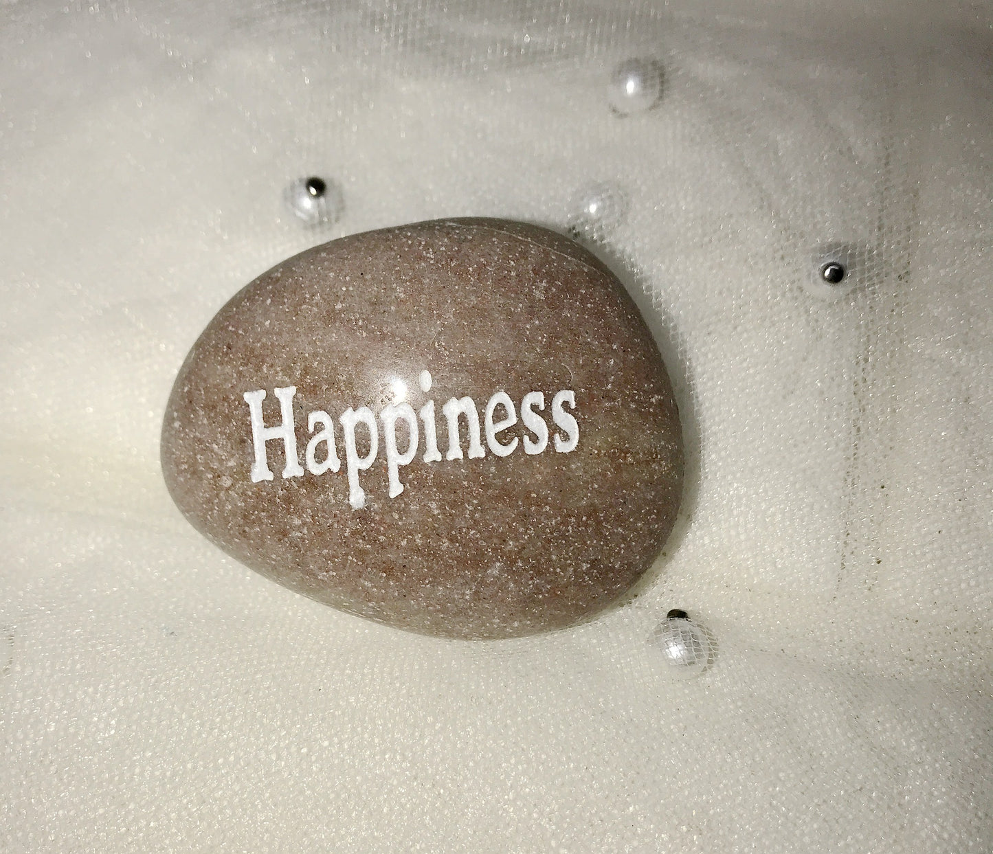 Etched Inspirational River Rock Happiness