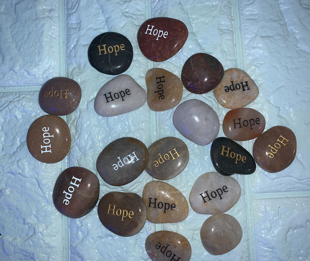 Etched Inspirational River Rock Hope