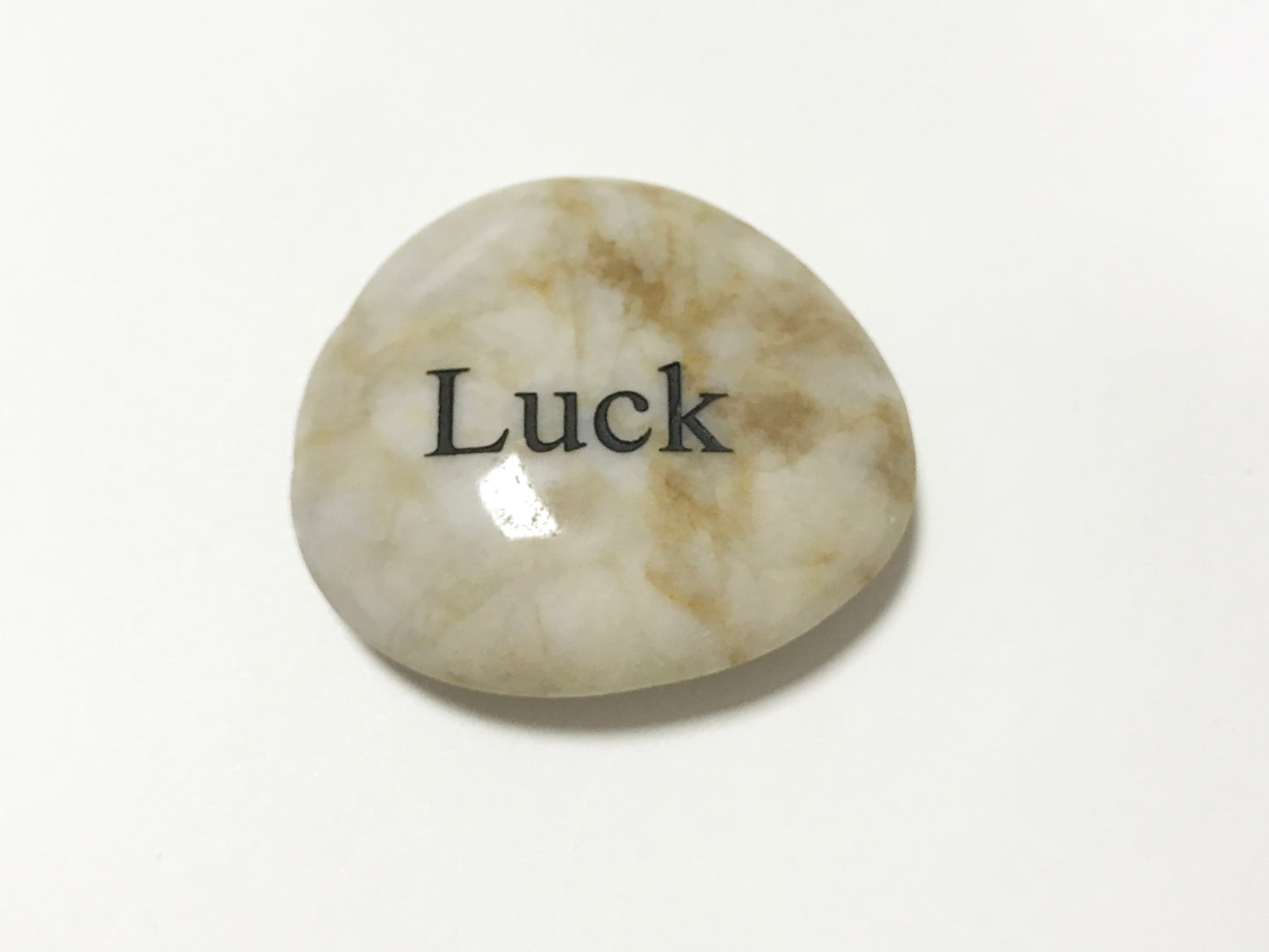 Etched Inspirational River Rock Luck