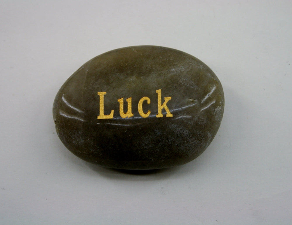 Etched Inspirational River Rock Luck