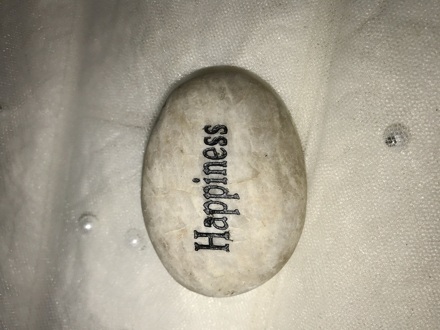 Etched Inspirational River Rock Happiness